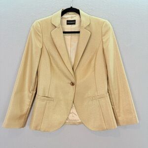 Emporio Armani - women’s glitter Gold wool viscose blend Blazer fitted Jacket XS